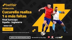 ¡Supercuota de Betfair! Cucurella realiza 1 o más faltas a cuota 2.0