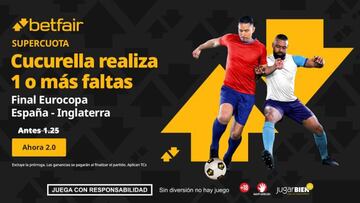 ¡Supercuota de Betfair! Cucurella realiza 1 o más faltas a cuota 2.0
