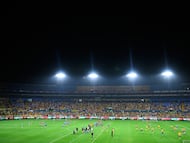 Players during the mixed training session of the Tigres UANL Mena and Womens Team as part of the Torneo Apertura 2025 of the Liga BBVA MX, at Estadio Universitario, on July 16, 2025, in Monterrey, Nuevo León, Mexico.
