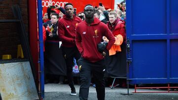 Mane antes de un partido ante el Crystal Palace