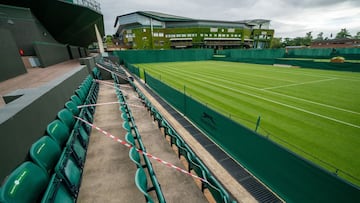 Tennis - Wimbledon General Views - Wimbledon, London, Britain - June 29, 2020  General view of Court 8 at the All England Lawn Tennis Club  AELTC/Bob Martin/Handout via REUTERS  NO RESALES. NO ARCHIVES. THIS IMAGE HAS BEEN SUPPLIED BY A THIRD PARTY.