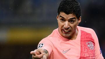 Luis Suarez durante el partido ante el Inter de Milán