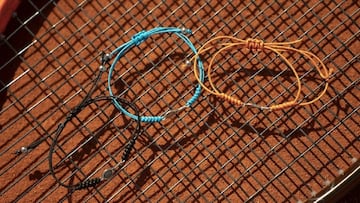 Imagen de las pulseras del XX Aniversario del Mutua Madrid Open, cuya recaudaci&oacute;n ir&aacute; destinada al programa DORoTEA del Hospital Ni&ntilde;o Jes&uacute;s.