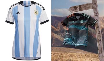 La selecci¨®n sudamericana vestir¨¢ la primera equipaci¨®n con la que sus compa?eros conquistaron el Mundial en Qatar. No obstante, como la mayor¨ªa de los equipos vestidos por Adidas lo novedoso llega en su segunda camiseta, que en su caso representa la Serran¨ªa de Hornocal, que va del norte al sur del pa¨ªs.