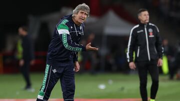 Manuel Pellegrini, head coach of Real Betis, gestures during the Spanish Cup, Copa del Rey, football Final match played between Real Betis Balompie and Valencia CF at Estadio de la Cartuja on April 23, 2022, in Sevilla, Spain
AFP7
23/04/2022 ONLY FOR U