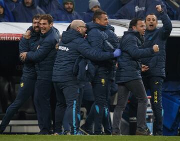 El Villarreal celebra el gol de Fornals. 