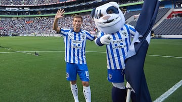 Sergio Canales during the Official presentation of the new reinforcement of the Monterrey Team in the Torneo Apertura 2023, of the Womens Liga BBVA MX, at the BBVA Bancomer Stadium, on July 26, 2023.
<br><br>
Sergio Canales durante la presentacion Oficial como nuevo refuerzo del Equipo Monterrey en el Torneo Apertura 2023 de la Liga BBVA MX, en el Estadio BBVA Bancomer, el 26 de Julio de 2023.