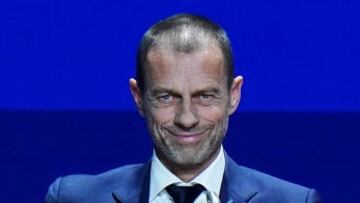LISBON, PORTUGAL - APRIL 05: UEFA President Aleksander Ceferin smiles during the 47th UEFA Ordinary Congress meeting on April 05, 2023 in Lisbon, Portugal. (Photo by Gualter Fatia - UEFA/UEFA via Getty Images)