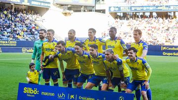 Once del Cádiz CF frente al Levante en la jornada 22 de la Liga Hypermotion.