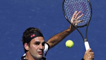 Roger Federer durante un partido en el US Open.