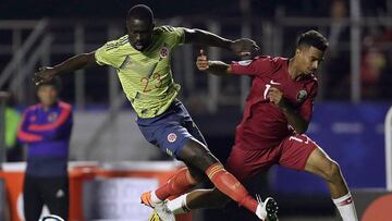 Davinson Sánchez durante el partido entre Colombia y Qatar por la Copa América Brasil 2019.