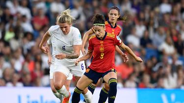 20/07/22 PARTIDO FUTBOL FEMENINO EUROCOPA INGLATERRA 2022 CUARTOS
ESTADIO BRIGHTON & HOVE COMMUNITY STADIUM
INGLATERRA - SELECCION ESPAÑOLA ESPAÑA
MILLIE BRIGHT ESTHER GONZALEZ
SOLO USO EDITORIAL, SOLO DISPONIBLE PARA ILUSTRAR LA NOTICIA QUE ACOMPAÑA (CRÉDITO OBLIGATORIO)
FOTO RFEF