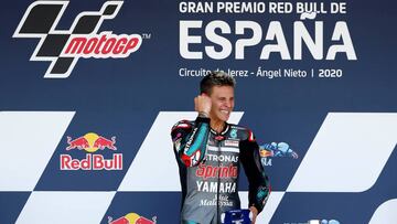 Quartararo en el podio de Jerez.