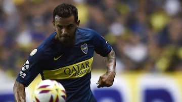 Edwin Cardona durante un partido con Boca Juniors.