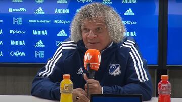 Alberto Gamero en rueda de prensa de Millonarios