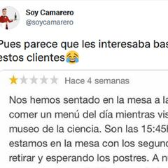 La surrealista experiencia de un cliente en pleno restaurante: "Aquí seguimos esperando"
