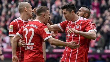 Los jugadores del Bayern celebran un gol. 