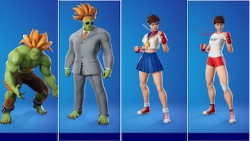 Los skins Blanka y Sakura de Street Fighter y sus respectivos estilos in-game