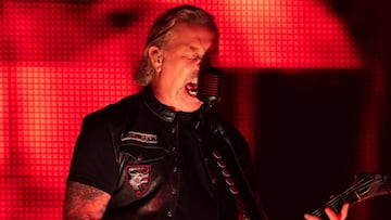 James Hetfield, vocalista de Metallica, en el escenario del Olympic Stadium; parte de su &quot;World-Wired-Tour&quot;. Munich, Germany. Agosto 23, 2019.