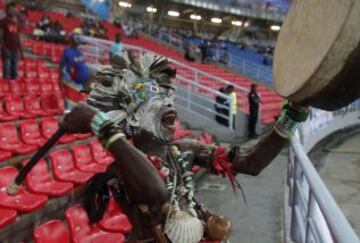 Un seguidor de la Rep¨²blica Democr¨¢tica del Congo en el partido contra T¨²nez.