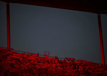 Un aficionado del Benfica sobresale entre la marabunta de seguidores portugueses.