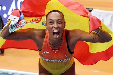 La atleta española del triple salto se impone en los Europeos de Apeldoorm con un salto de 14,37 metros.