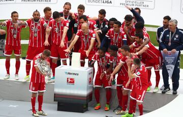 El Bayern Múnich celebró la conquista de su 27º título de la Bundesliga.