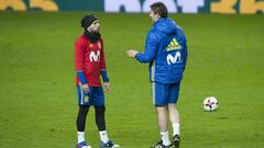 Jordi Alba, con Lopetegui.