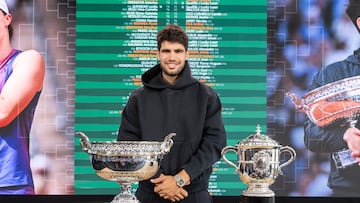 Carlos Alcaraz, en la ceremonia de sorteo de los cuadros.