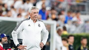 Carlo Ancelotti, entrenador del Real Madrid, durante el amistoso de pretemporada ante la Juventus de Turín.