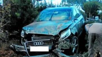 Estado en el quedó el Audi Q7 de Benzema.