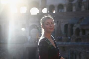 Sharapova entrena en el Coliseo de Roma