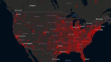 Mapa de casos y muertos por estados de coronavirus en USA; 22 de junio