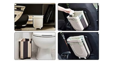 Plegable, colgante y en dos colores: tenemos el cubo de basura ideal para la cocina o el coche