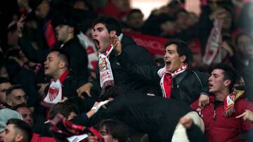 Celebración del empate sevillista.