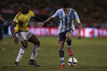 El jugador del PSG estuvo los 90 minutos y fue clave para que Argentina lograra la victoria en el Metropolitano 0-1 en 2015. Di María llevó la '10'. 