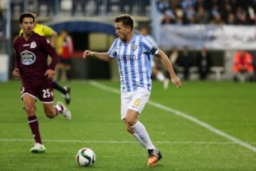 Camacho durante el partido de vuelta de los dieciseisavos de final de la Copa del Rey que disputan esta noche en el estadio de La Rosaleda, en Málaga.