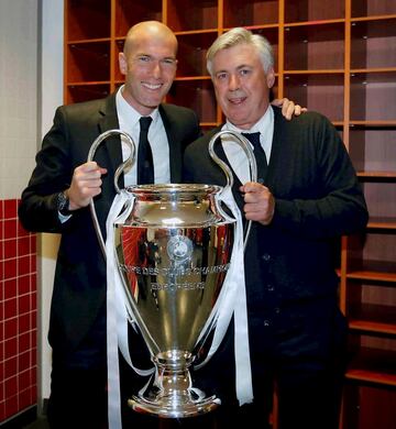  Ancellotti y  Zidane son los entrenadores ms ganadores, con 3 Champions cada uno.
