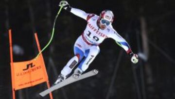 El suizo Patrick Kueng camino de su oro en el descenso de los Mundiales de Beaver Creek (Colorado, Estados Unidos). 