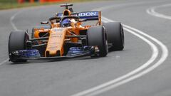 MLB. Melbourne (Australia), 24/03/2018.- Spanish Formula One driver Fernando Alonso of McLaren in action during a qualifying session for the 2018 Formula 1 Australian Grand Prix at Albert Park Circuit in Melbourne, Australia, 24 March 2018. (F&oacute;rmul