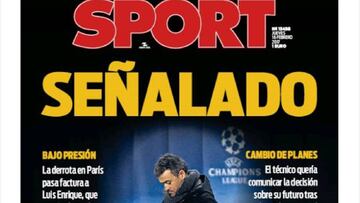 Portada del Diario Sport del día 16 de febrero de 2017.