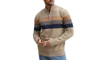 Jersey de rayas para hombre con cuello alto en Amazon