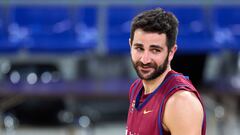 BARCELONA, SPAIN - JANUARY 30: Former NBA player Ricky Rubio takes part in a FC Barcelona training session at Palau Blaugrana on January 30, 2024 in Barcelona, Spain. The Spanish player Ricky Rubio has announced he is in the final stage of recovery of his mental health problems and has asked FC Barcelona for permission to train with the basketball team. (Photo by Alex Caparros/Getty Images)