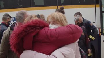 El Convoy humanitario de la AFE llega a Madrid desde la frontera con Ucrania