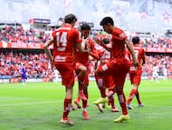 Jesus Gallardo celebrates his goal 1-0 of Toluca during the 8th round match between Toluca and Guadalajara as part of the Liga BBVA MX Varonil, Torneo Clausura 2026 at Nemesio Diez Stadium, on February 28, 2026 in Toluca, Estado de Mexico, Mexico.
