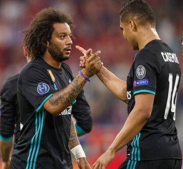 Marcelo celebrates after scoring.