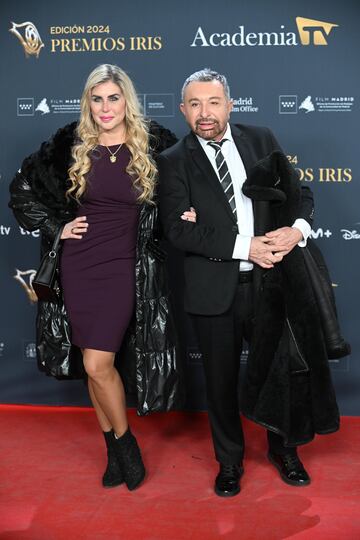 Malena Gracia y Jos Manuel Parada posan en la alfombra roja de los Premios Iris 2024, los galardones organizados por la Academia de la Televisin.