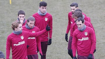 Entrenamiento del Atl&eacute;tico.