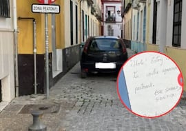 Deja el coche en una calle peatonal y le ponen una nota grandiosa: las fotos son oro