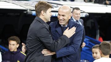 Mauricio Pochettino during his Spurs days during a game against Real Madrid. PSG are keen on Zidane but he is waiting to see if the France job opens up.